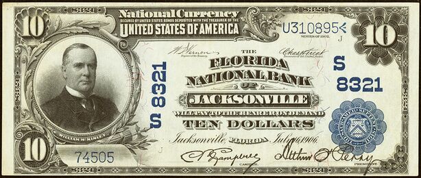 1902 Plain Back $10 bank note