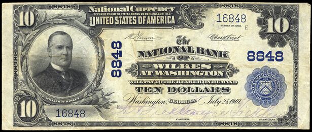 1902 Plain Back $10 bank note