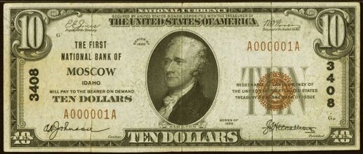 1929 Type 1 $10 Bank Note