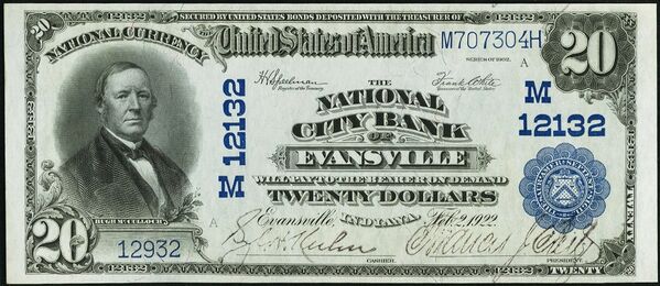 1902 Plain Back $20 bank note