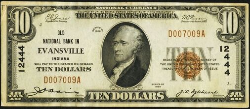 1929 Type 1 $10 bank note