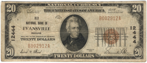 1929 Type 1 $20 bank note