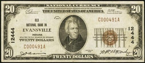 1929 Type 1 $20 bank note