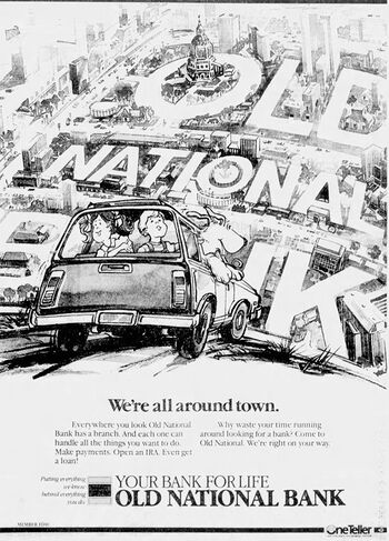January 1986 advertisement for the Old National Bank