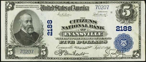 1902 Plain Back $5 bank note