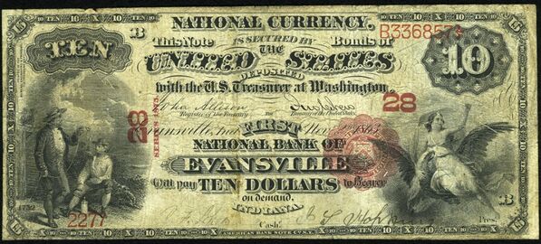 Series of 1875 $10 bank note
