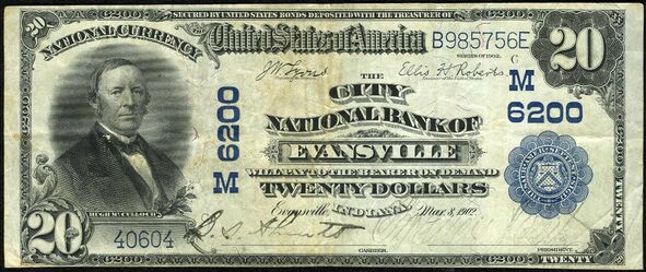 1902 Plain Back $20 bank note