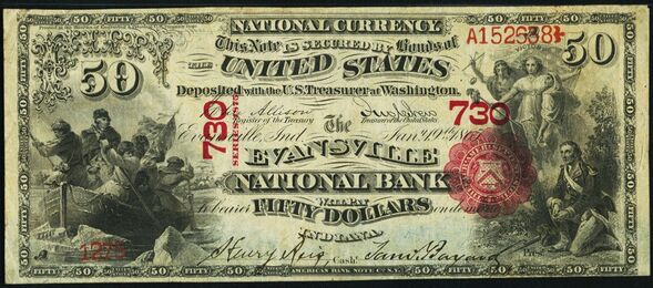 Series of 1875 $50 bank note