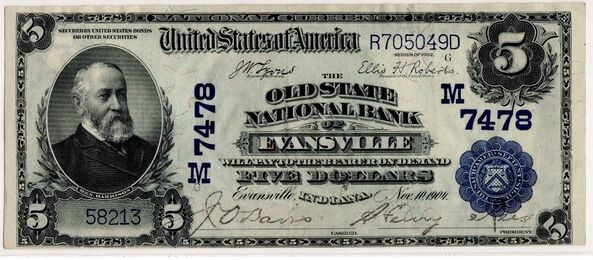 1902 Plain Back $5 bank note