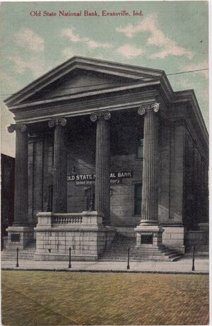 Postcard of the Old State National Bank of Evansville