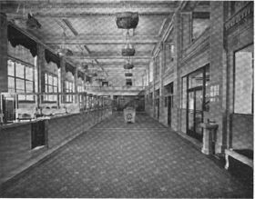 Interior view from bank's entrance