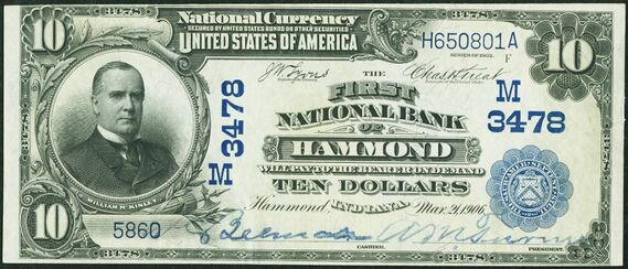 1902 Date Back $10 bank note
