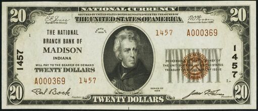 1929 Type 2 $20 bank note