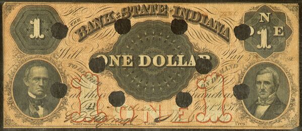 The Bank of the State of Indiana, Branch at Madison obsolete $1