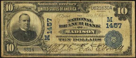 1902 Date Back $10 bank note