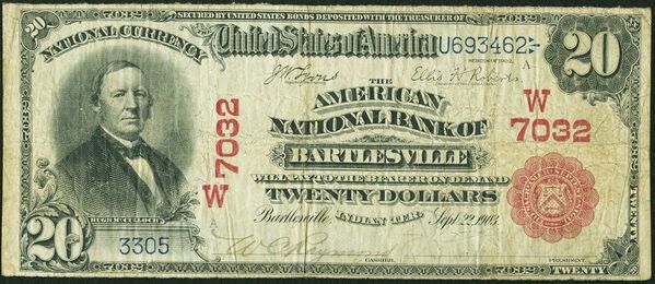 1902 Red Seal $20 bank note