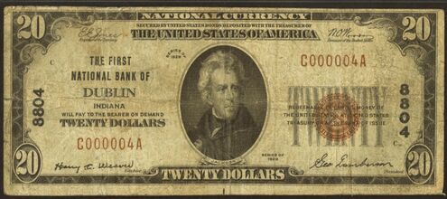 1929 Type 1 $20 bank note
