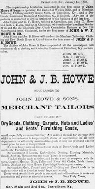 John & J.B. Howe, merchant tailors of Carrollton