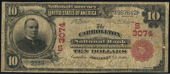 1902 Red Seal $10 bank note