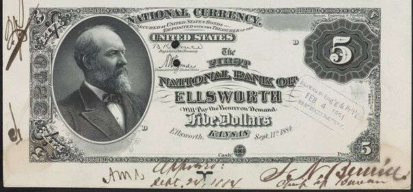 1882 Brown Back $5 proof