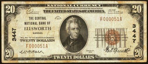 1929 Type 1 $20 bank note