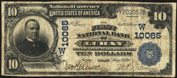 1902 Plain Back $10 bank note