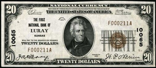 1929 Type 1 $20 bank note