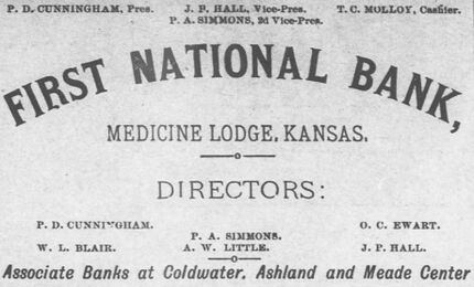 A January 1890 bank advertisement