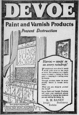 A 1923 advertisement for Raney Drug Store