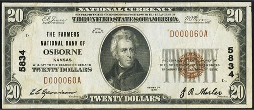 1929 Type 1 $20 bank note