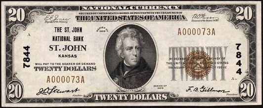 1929 Type 1 $20 bank note