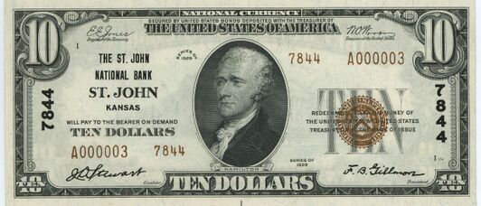 1929 Type 2 $10 bank note
