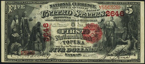 Series of 1875 $5 bank note