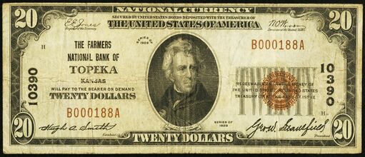 1929 Type 1 $20 bank note