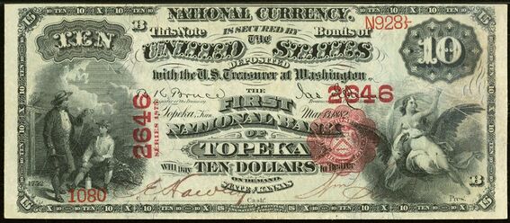 Series of 1875 $10 bank note