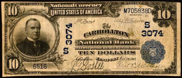1902 Plain Back $10 bank note