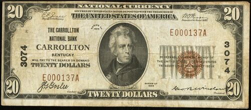 1929 Type 1 $20 bank note