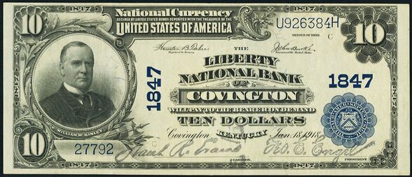 1902 Plain Back $10 bank note