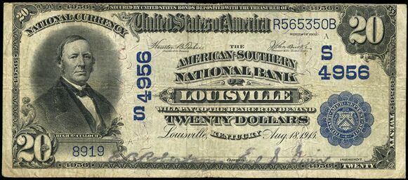 1902 Plain Back $20 bank note