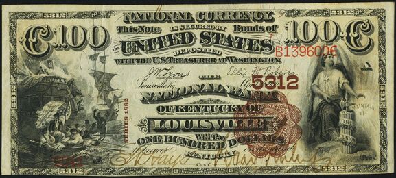 1882 Brown Back $100 bank note