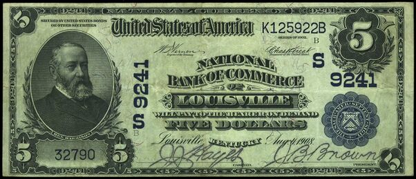 1902 Date Back $5 bank note