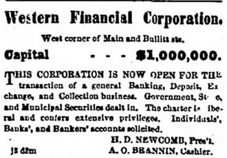Western Financial Corporation advertisement