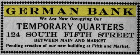 Advertisement from January 1915 for the German Bank