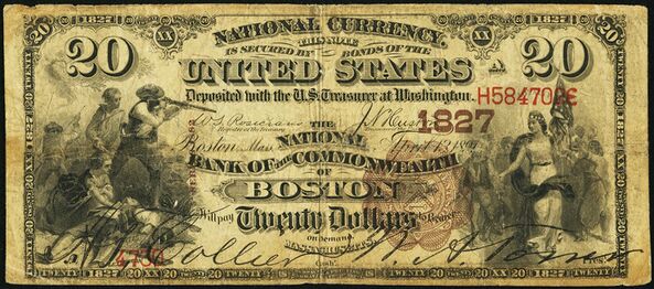 1882 Brown Back $20 bank note