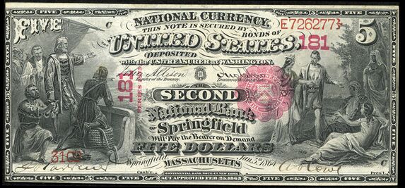Series of 1875 $5 bank note