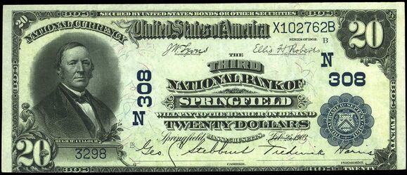 1902 Plain Back $20 bank note
