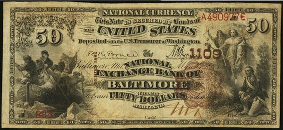 1882 Brown Back $50 bank note