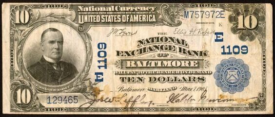 1902 Plain Back $10 bank note