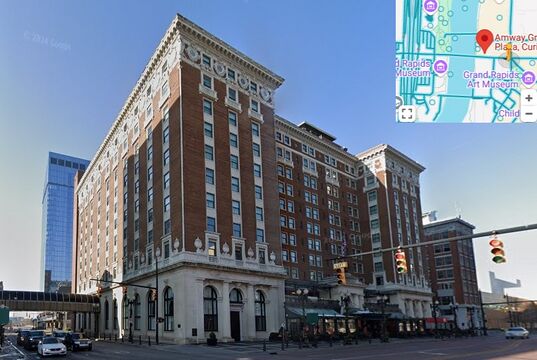 The former Pantlind Hotel and Old National Bank building