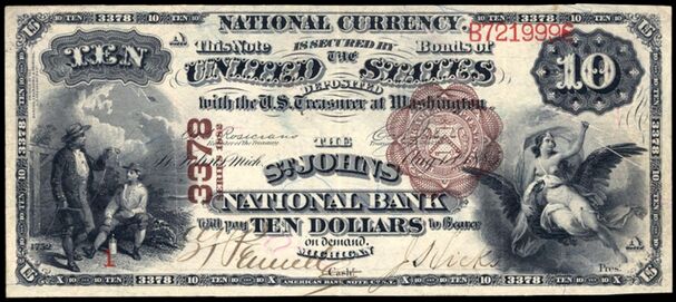 1882 Brown Back $10 bank note